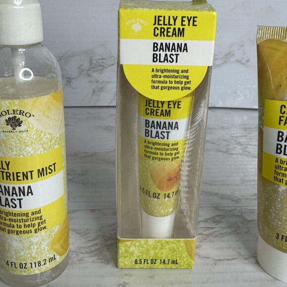 Bolero Beverly Hills Banana Blast Jelly Mist Eye Cream Clay Mask Skincare Set - Picture 3 of 9